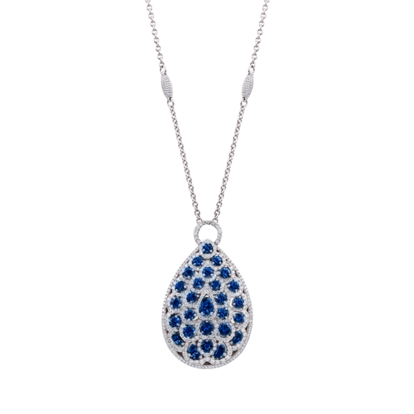 Blue Sapphire and Diamond Pendant