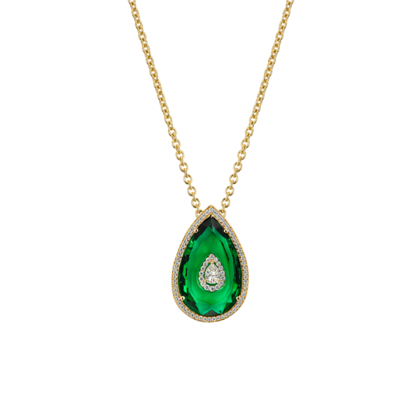 Quartz and Diamond Pendant