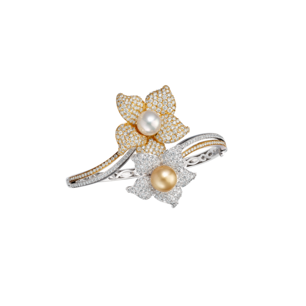 South Sea Pearl and Diamond Bangle