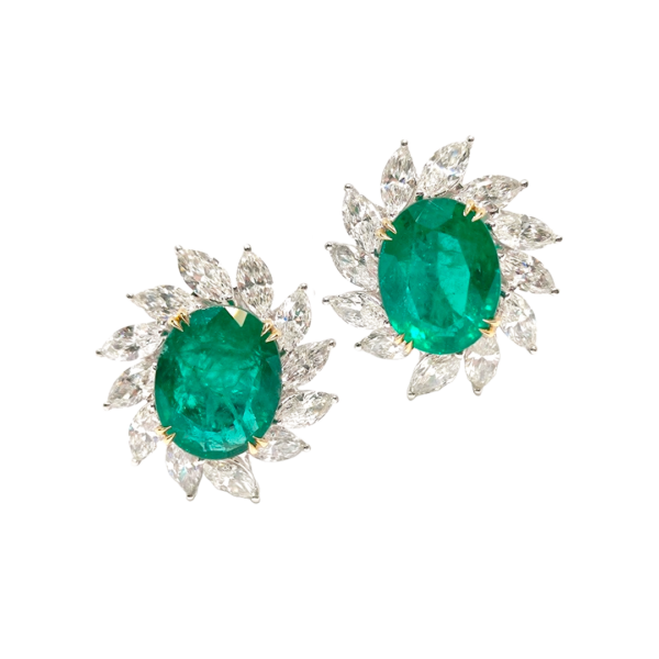 Emerald and Diamond Earrings