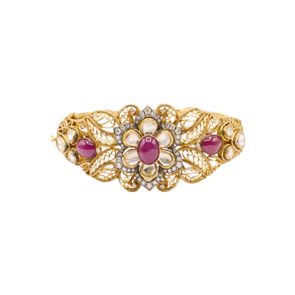 Diamond Polki and Ruby Bangle