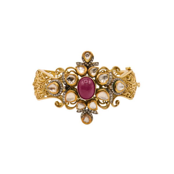 Diamond Polki and Ruby Bangle