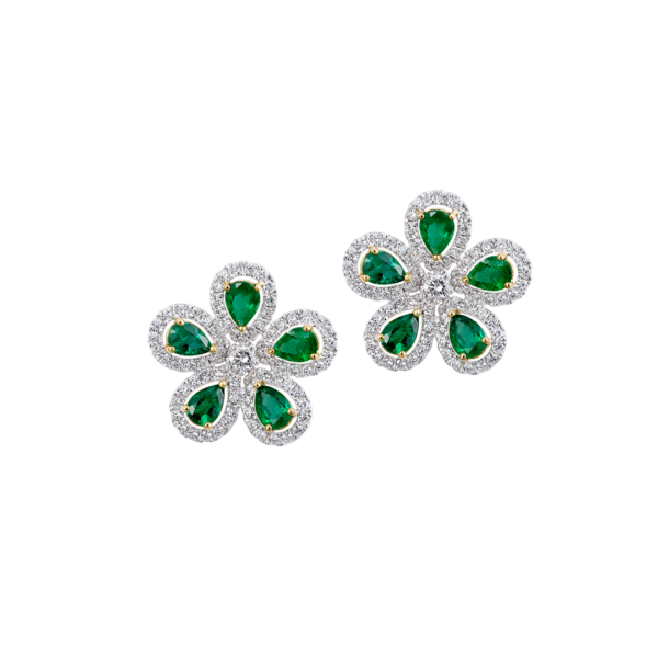 Floral Emerald Earrings