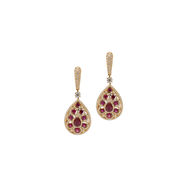 Ruby and Diamond Earrings