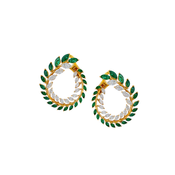 Emerald Hoop Earrings