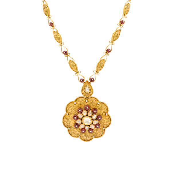 Diamond Polki and Ruby Pendant